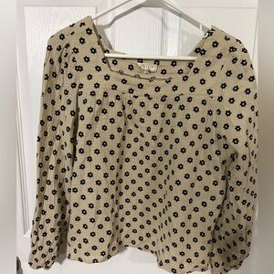 Hayden Beige Floral Blouse with Black Details